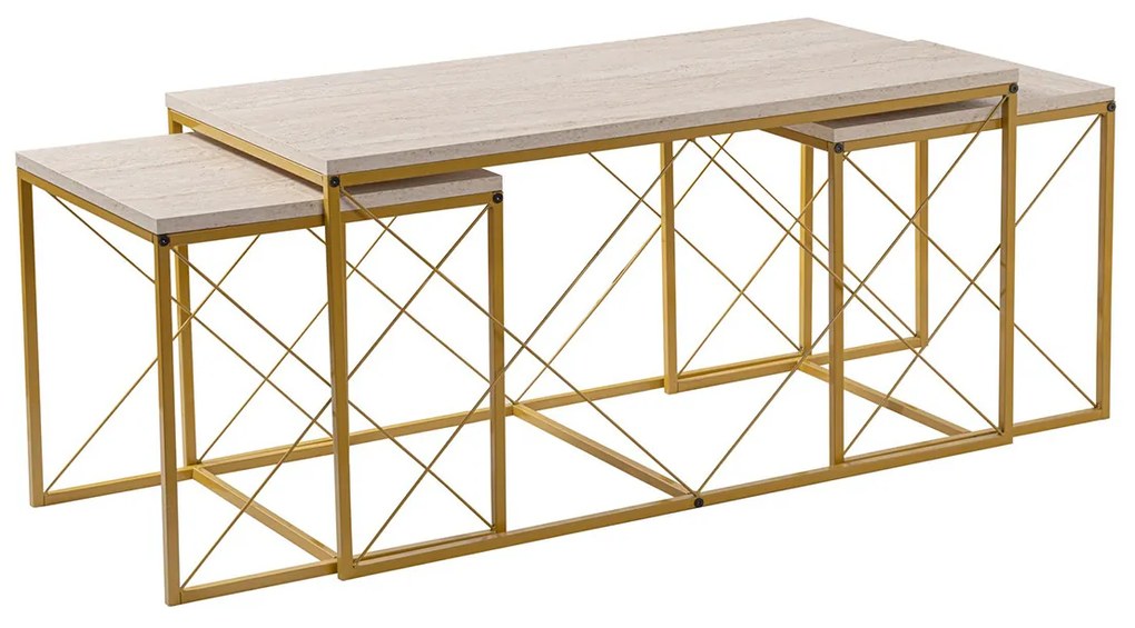 Stolik konferencyjny Defne Gold Travertine