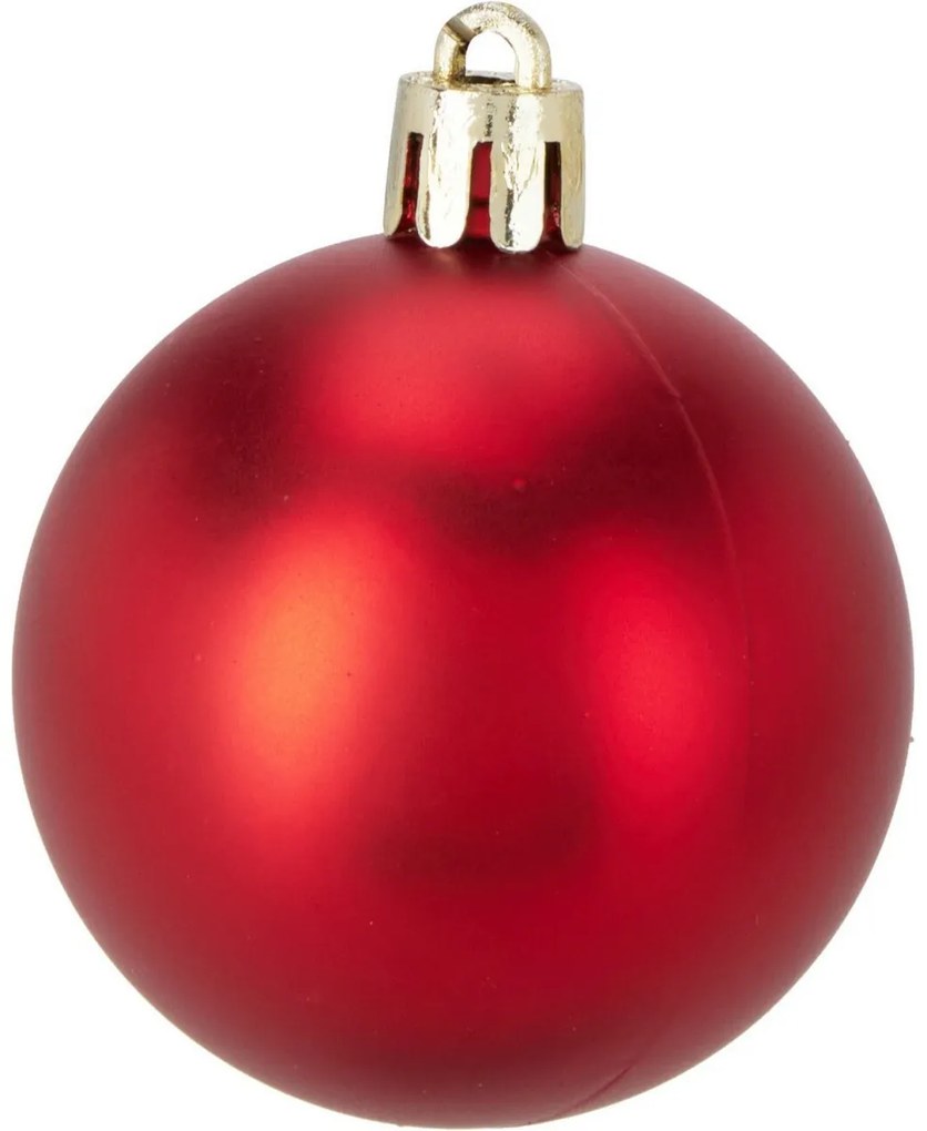 Zestaw 16 szt. ozdób świątecznych Festive Sparkles, czerwony, śr. 6 cm, plastik, śred. 6 cm