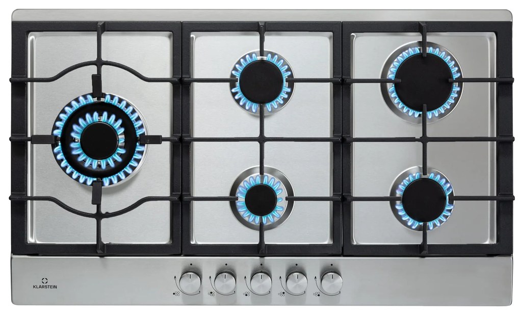 Klarstein Ignito 90cm Płyta gazowa 5 palników Srebrny