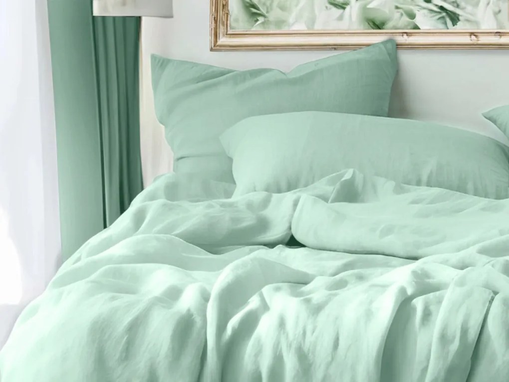 PrzytulneMieszkanie.pl PrzytulneMieszkanie.pl Muślinowa pościel MUSSARI miętowa Rozmiar pościeli: 70 x 90 cm | 140 x 200 cm