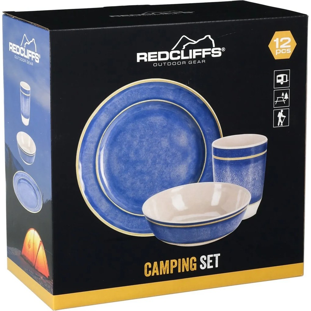 12-częściowy zestaw naczyń kuchennych z melaminy Redcliffs, niebieski