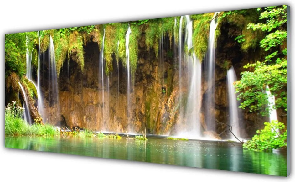 Panel Szklany Jezioro pod Górskim Wodospadem