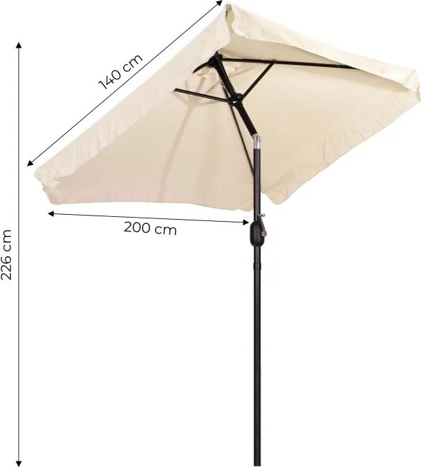 Parasol ogrodowy składany UM019 z regulacją kąta nachylenia, beżowy