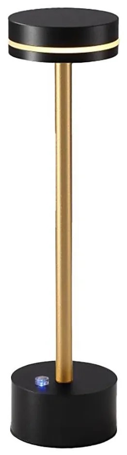 LED ściemnialna ładowalna lampa biurkowa SAM LED/5W/5V 3600 mAh czarna/złota