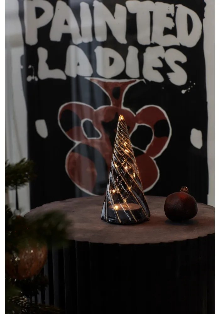 Czarna dekoracja świetlna na baterie ø 9,5 cm Vilma Tree – Sirius