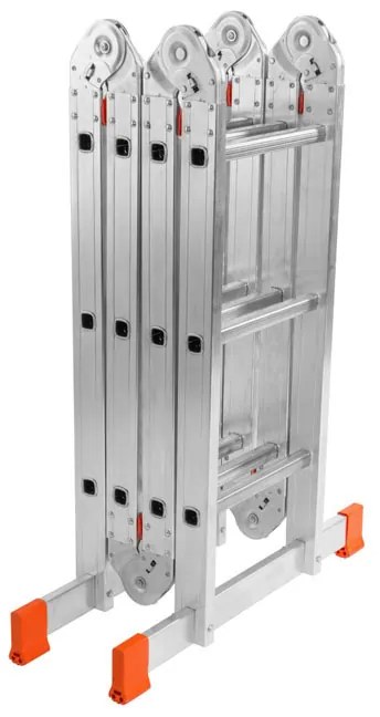 Aluminiowa uniwersalna drabina przegubowa, 4x3 szczeble, długość 3,565 m
