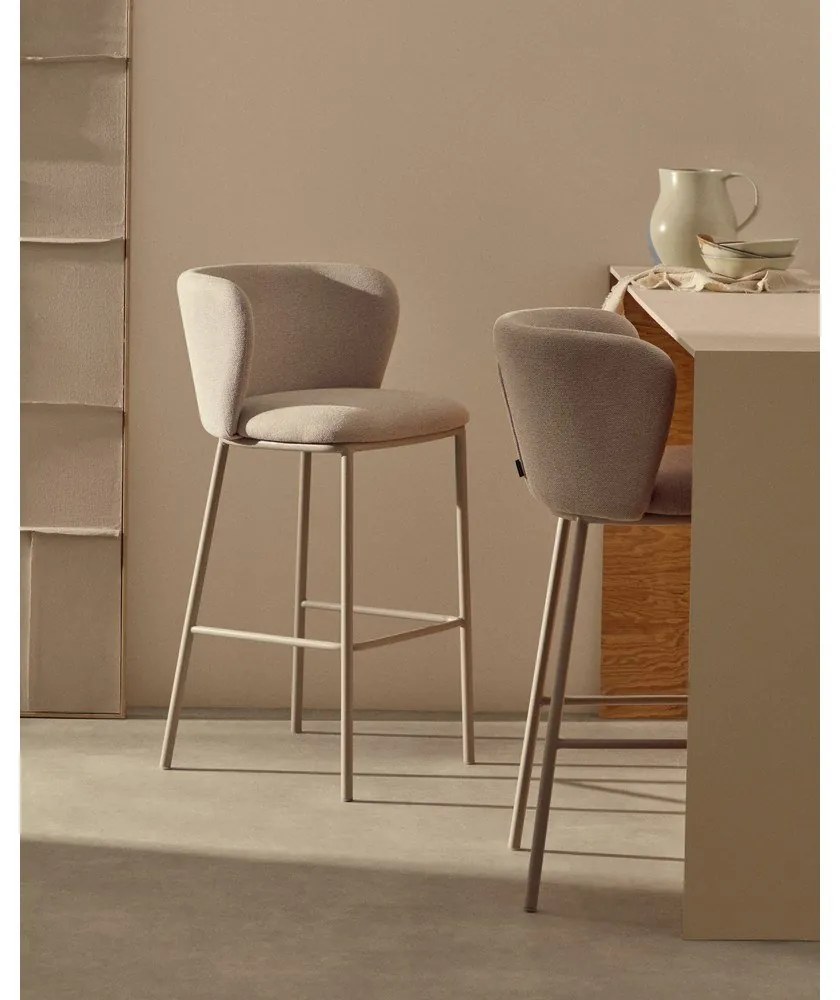 Beżowy hoker (wysokość siedziska 75 cm) Ciselia – Kave Home
