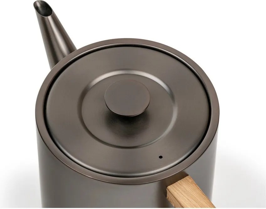 Szary dzbanek do herbaty ze stali nierdzewnej z sitkiem 1,1 l Duet Narvik – Bredemeijer