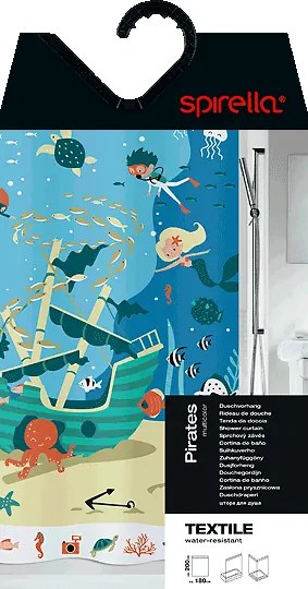 Zasłona prysznicowa 180x200 cm Pirates – Spirella