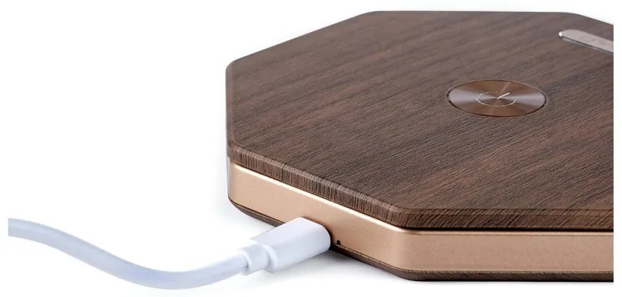 Brązowa dekoracja świetlna na USB ø 12 cm Twist Hexagon – Gingko