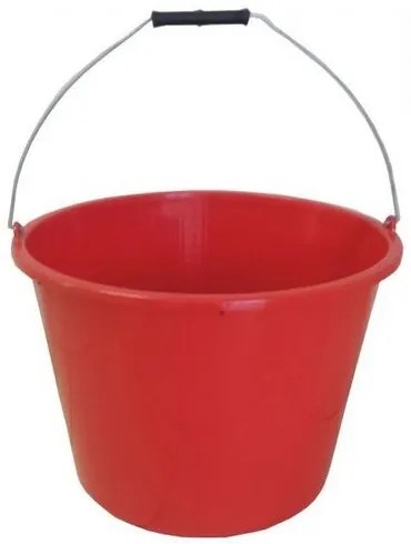 Plastikowe wiadro z podziałką, 20 l, średnica 38 xwysokość 28 cm, czerwone