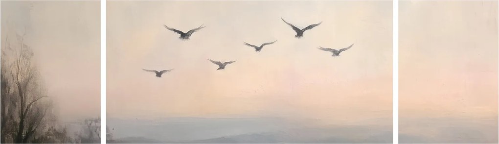 Obraz - Stado ptaków (170x50 cm)