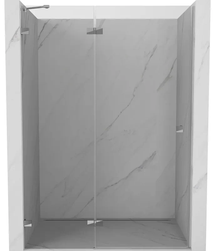 Mexen Lunar drzwi prysznicowe uchylne lewe 135 cm, transparent, chrom - 834-135-000-01-00-L