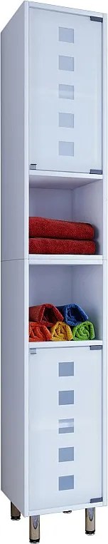 Drewno meble łazienkowe wysoka szafka Darola szklane drzwi