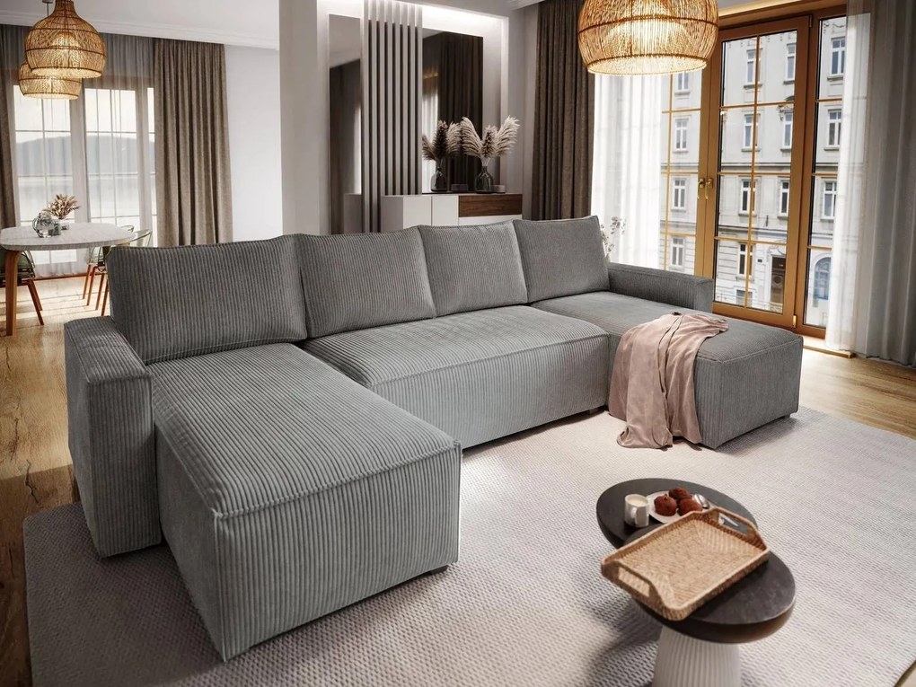 Narożnik w kształcie U SMART COSARO 295x140 cm, szary