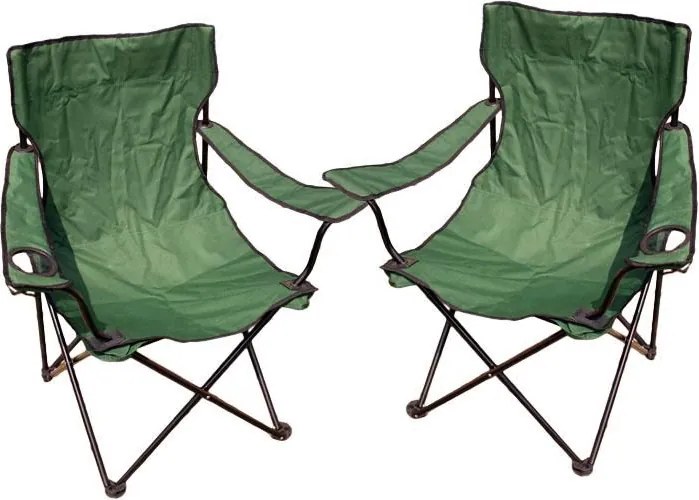 Komplet 2 x kampingowe krzesło składane z miejscem na napoje