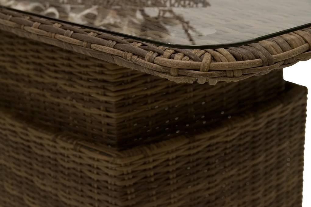 Rattanowy zestaw do jadalni modułowy BORNEO LUXURY dla 9 osób (brązowy)