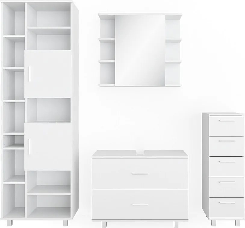 Zestaw mebli łazienkowych biały 80.2x33x60.8 ilias