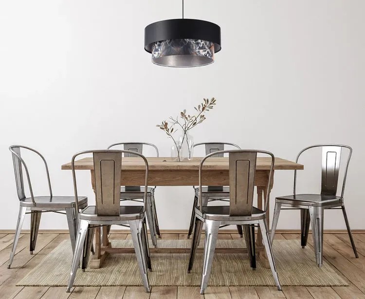 Czarna marmurkowa lampa wisząca nad stół - 4X S422 R9-E31