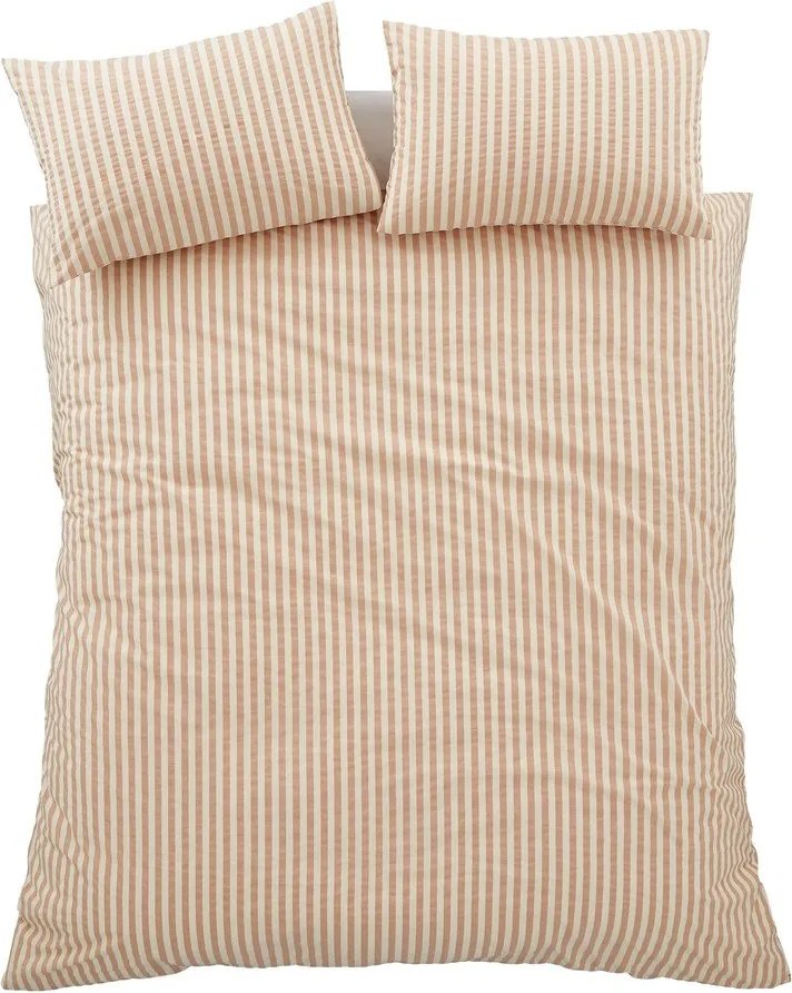 Pomarańczowa pościel jednoosobowa 135x200 cm Cotton Rich Woven Stripe – Pineapple Elephant