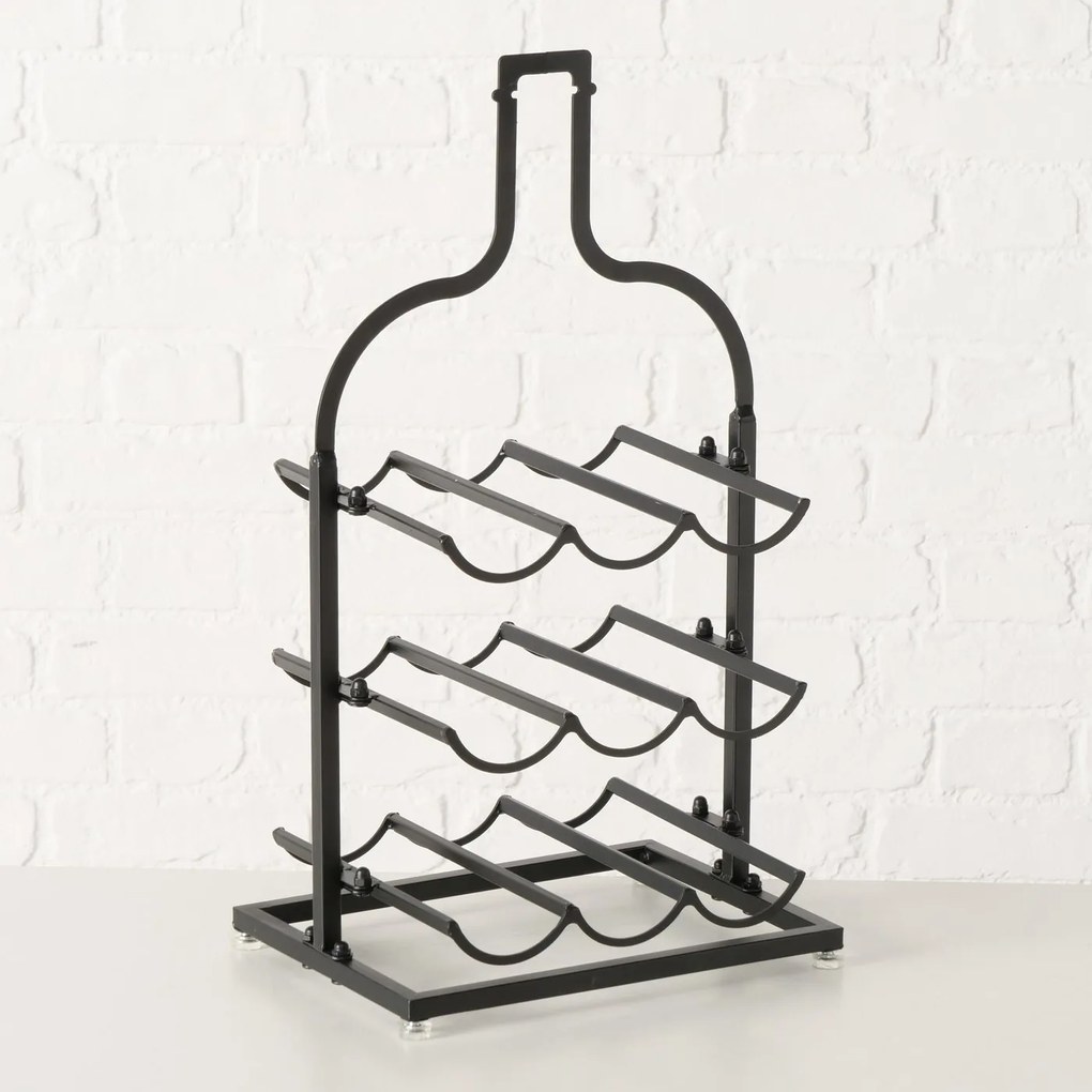 Stojak na wino metalowy w kształcie butelki BOTELLA, wys. 54,5 cm