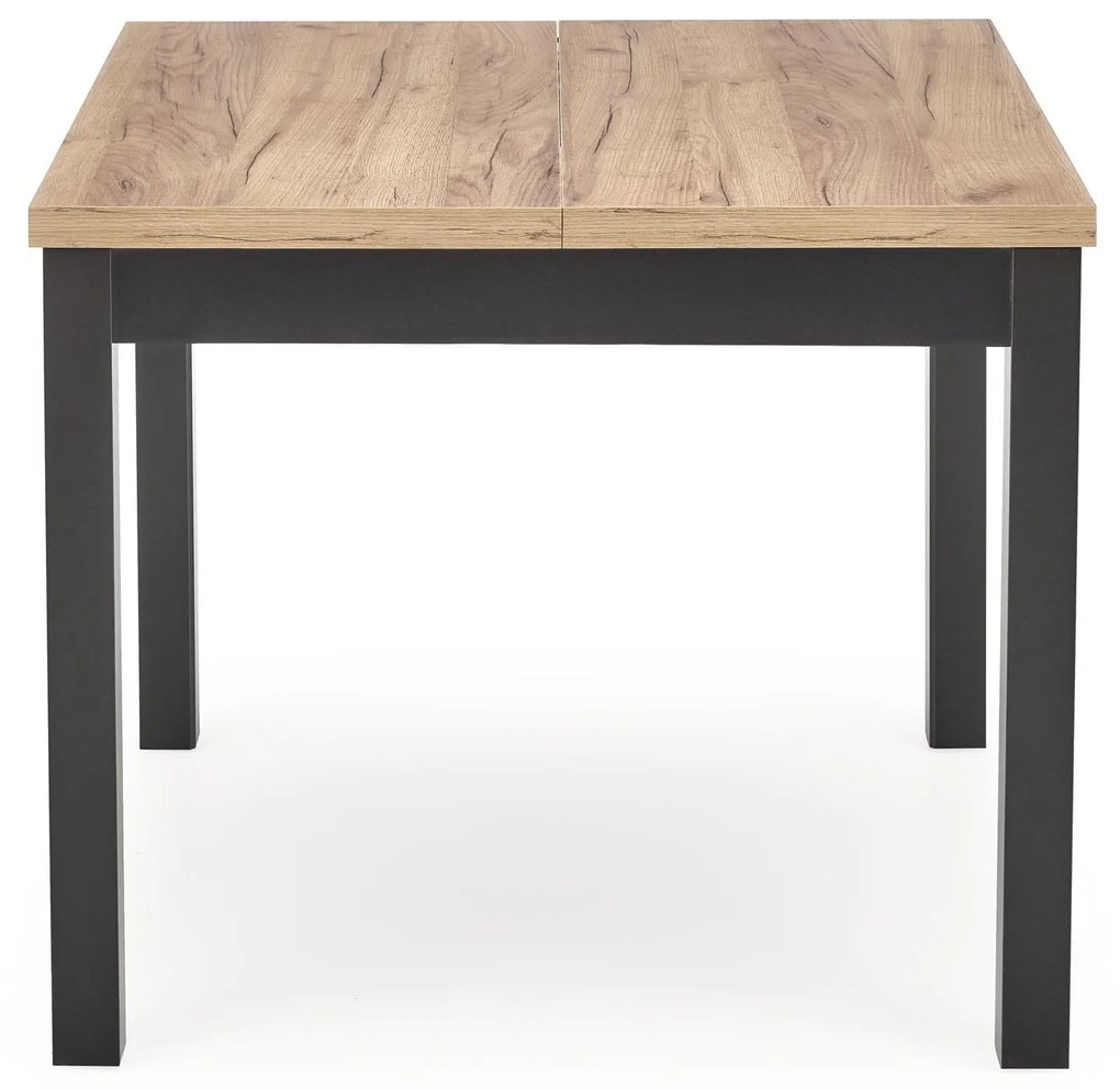 TIAGO KWADRAT stół rozkładany 90-125/90/75 cm dąb craft,czarny loft tradycyjny 4/6 osobowy