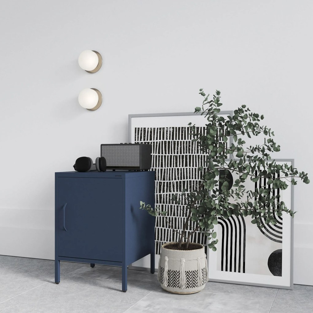 Szafka nocna metalowa granatowa Modern MIA, 424 x 595 x 400 mm