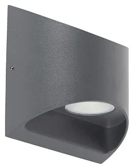 Zewnetrzna Nowoczesna lampa ścienna zewnętrzna ciemnoszara z LED 2-światłowa IP54 - Mal Nowoczesny Oswietlenie zewnetrzne