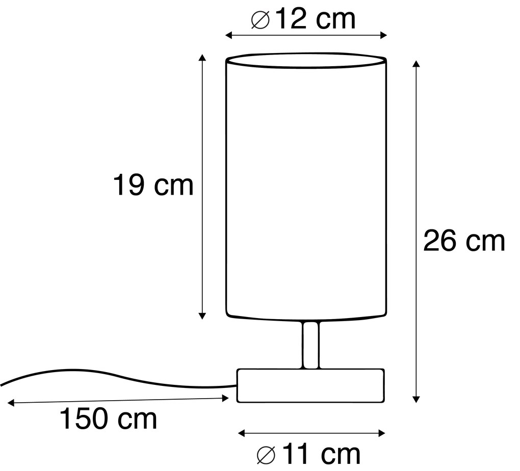 Nowoczesna lampa stołowa biała okrągła 12 cm z możliwością ściemniania - Milo 2 Nowoczesny Oswietlenie wewnetrzne