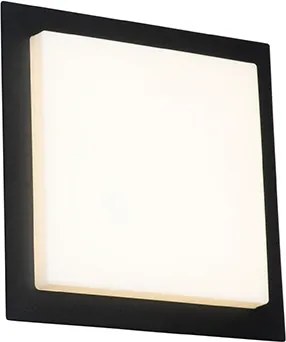 Nowoczesna lampa sufitowa czarna kwadratowa z wbudowanym LED IP44 - Lys