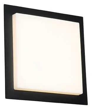 Zewnetrzna Nowoczesna lampa sufitowa czarna kwadratowa z wbudowanym LED IP44 - Lys Nowoczesny Oswietlenie zewnetrzne