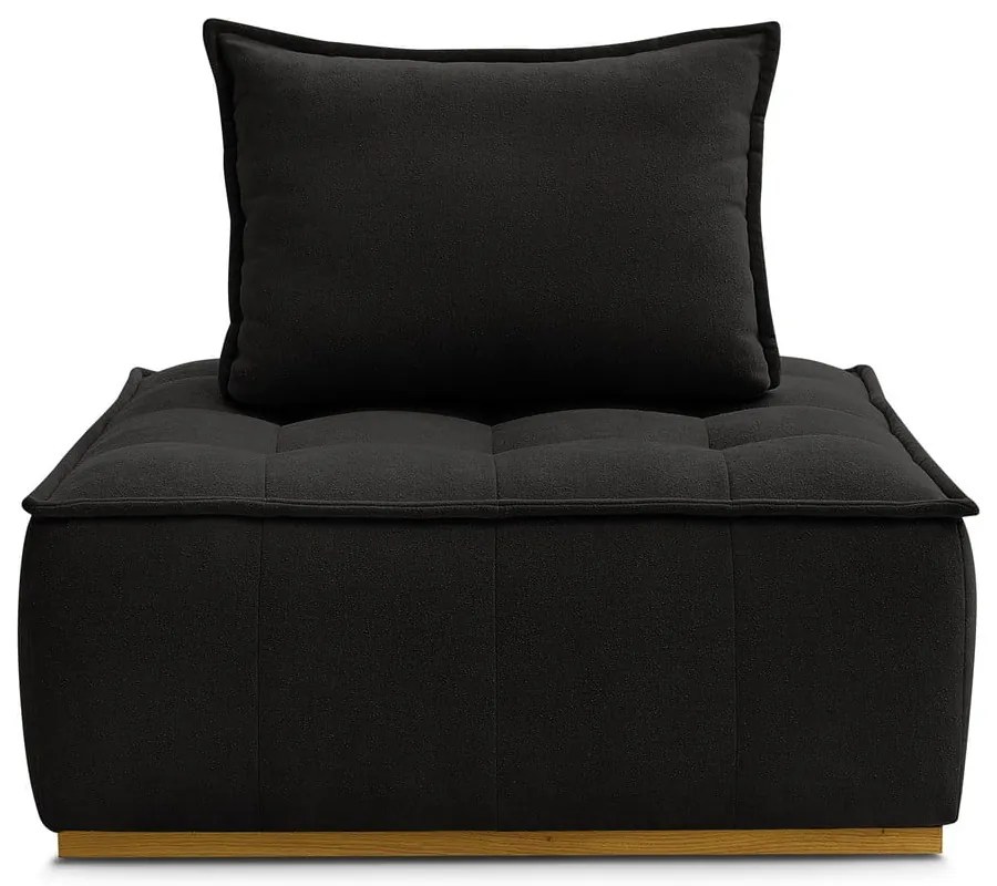 Czarny fotel z tkaniny szenilowej Elisa – Bobochic Paris