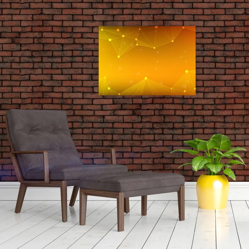 Abstrakcyjny żółty obraz (70x50 cm)