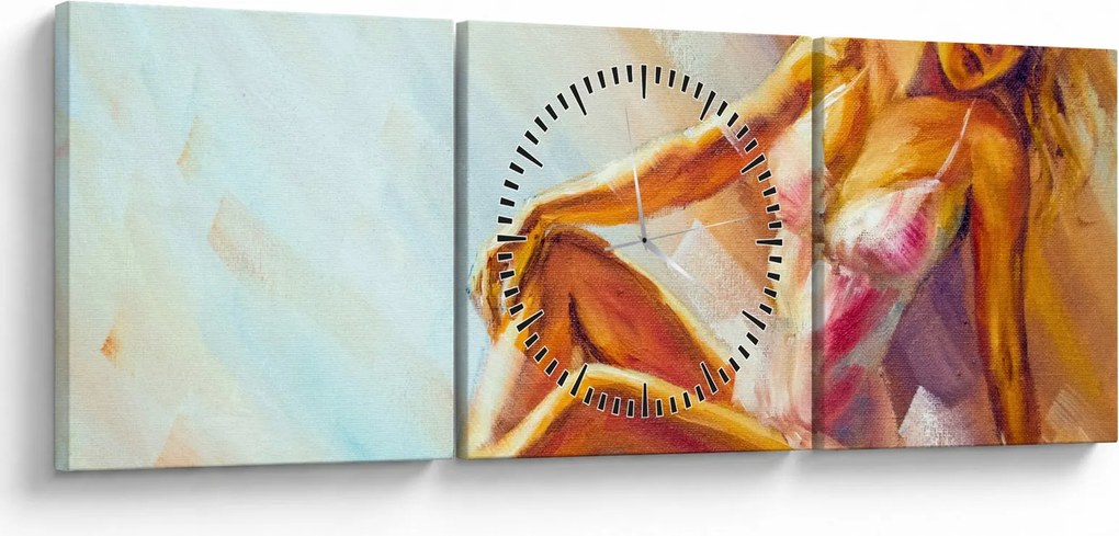 Obraz - Tancerze (z zegarem) (90x30 cm)