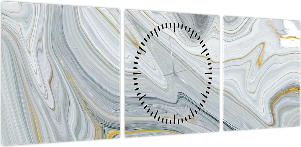 Obraz - Abstrakcja (z zegarem) (90x30 cm)
