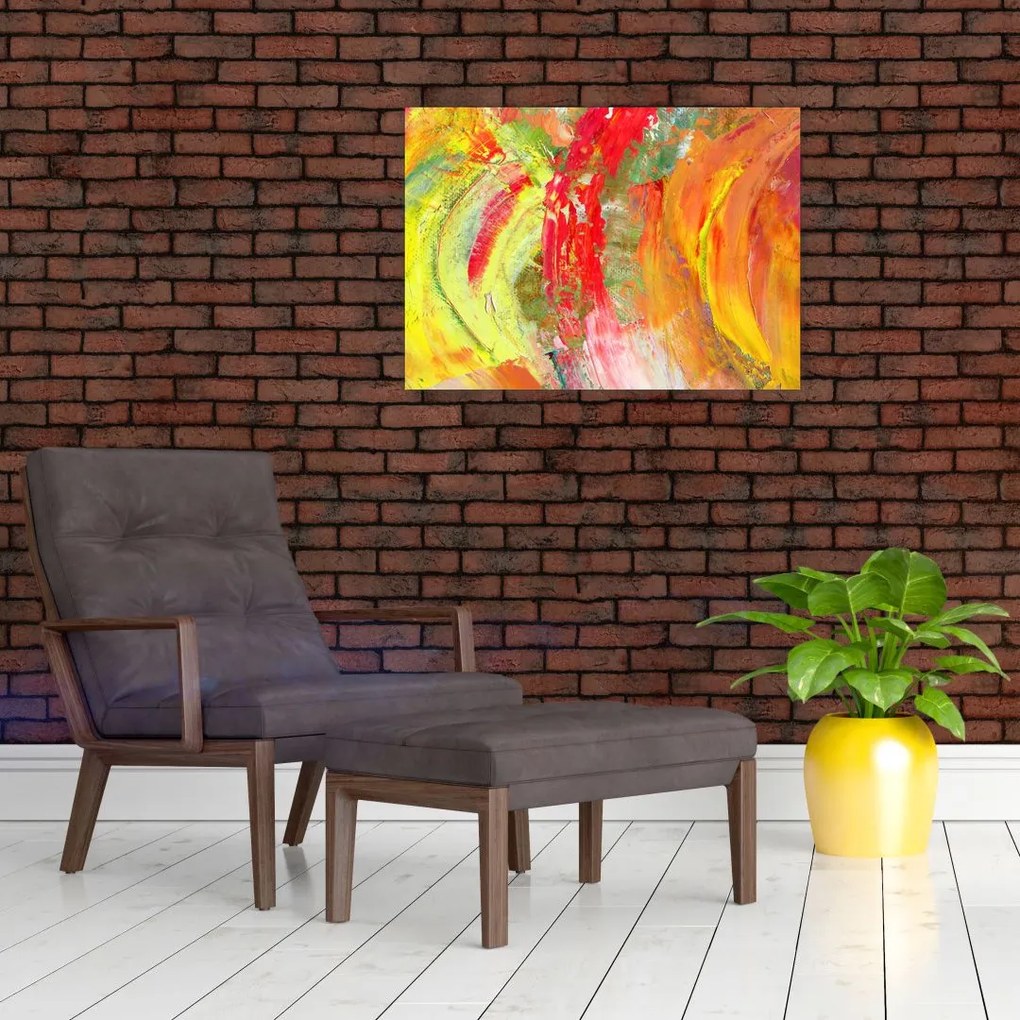 Obraz na szkle abstrakcji - malarstwo (70x50 cm)