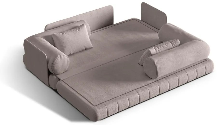 Szarobeżowa rozkładana sofa z materiału bouclé 206 cm Kemi – Cosmopolitan Design
