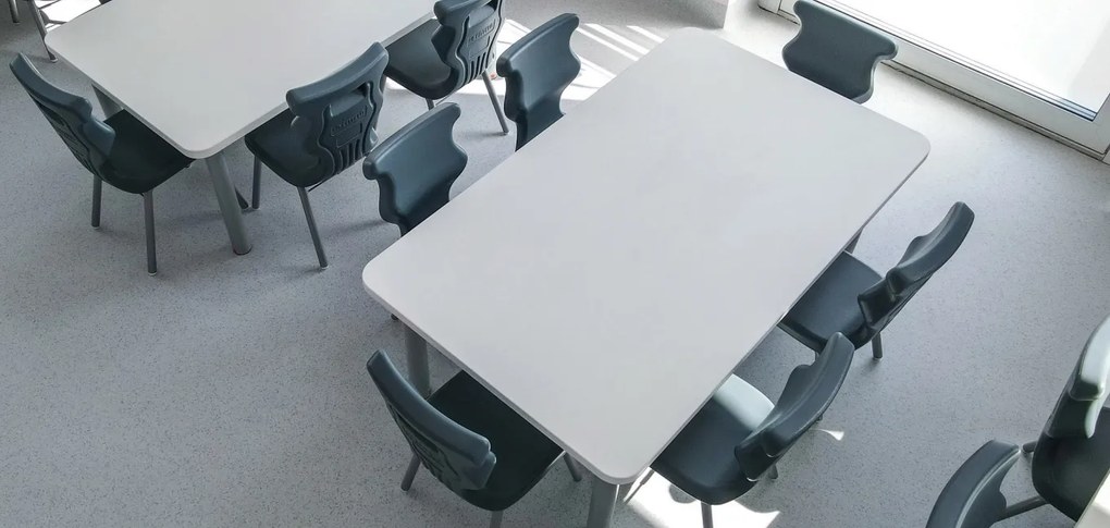 Stół do szkoły Smart prostokątny 120x70 cm, rozmiar 4-6, blat dębowy / nogi szare