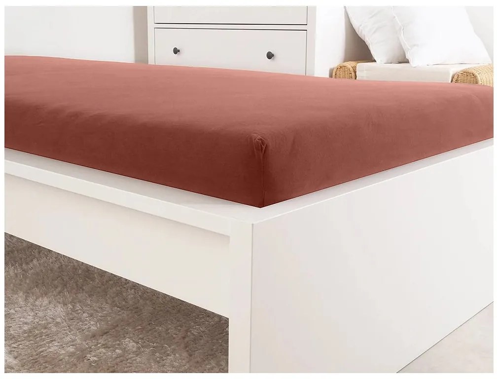 PrzytulneMieszkanie.pl Prześcieradło jersey do dziecięcego łóżeczka EXCLUSIVE 70x140 cm brązowe