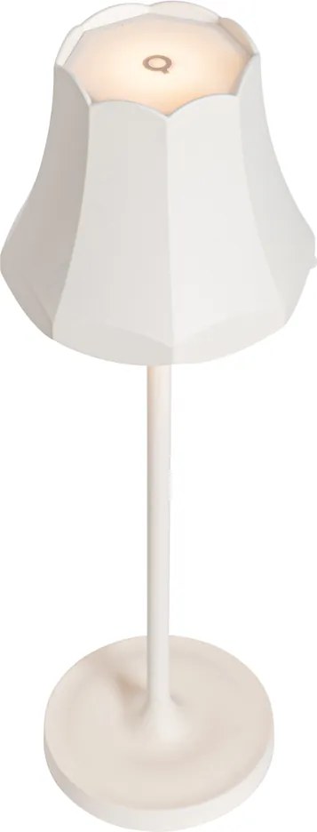 Zestaw 2 lamp stołowych Retro kremowe ładowane IP44 - Granny