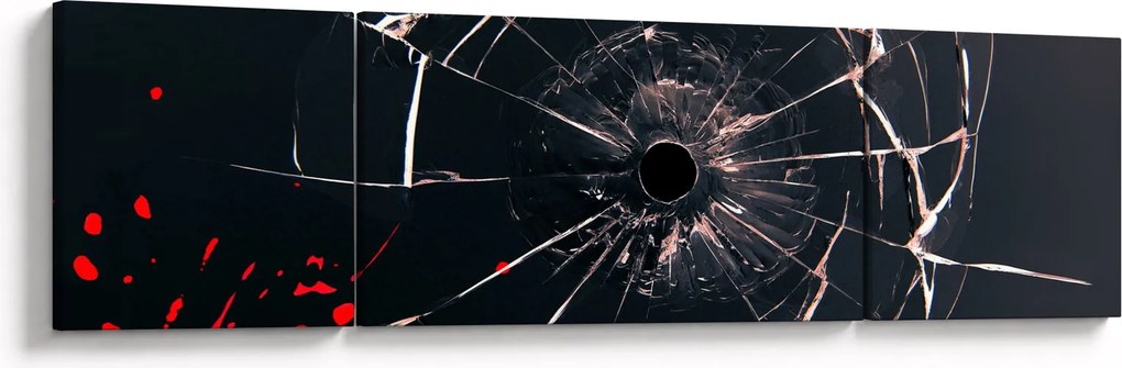 Abstrakcyjny obraz - potłuczone szkło (170x50 cm)