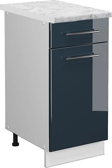 Szafka dolna do kuchni ciemnoniebieski wysoki połysk 40x60x82 fame-line