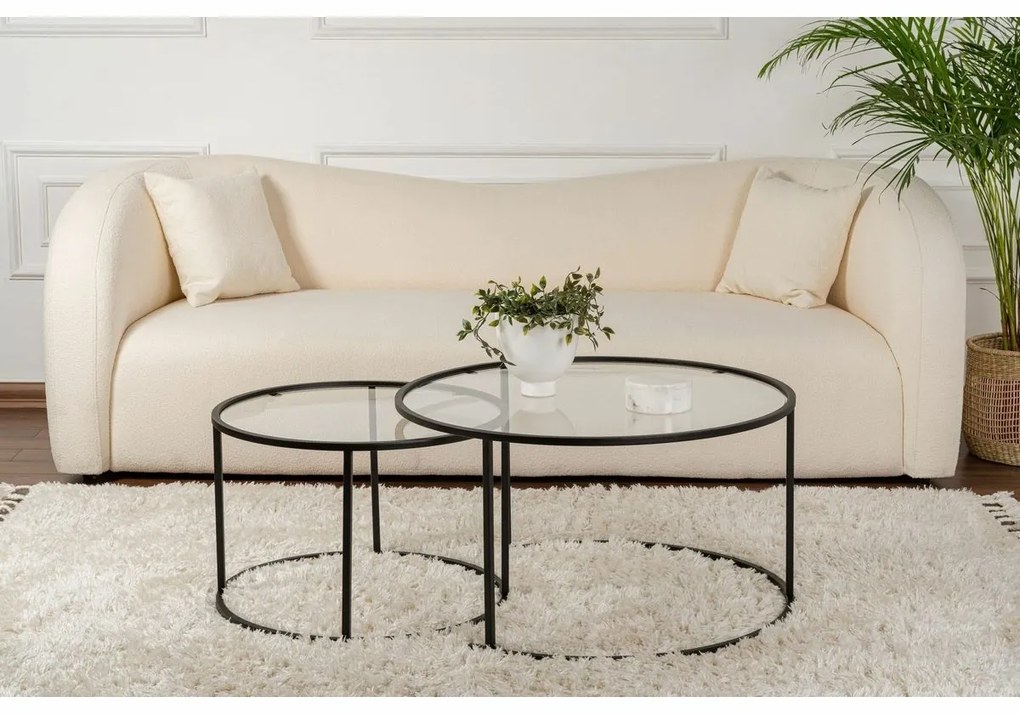 Zestaw stolików konferencyjnych Aurum Black 80 cm, 2 szt.