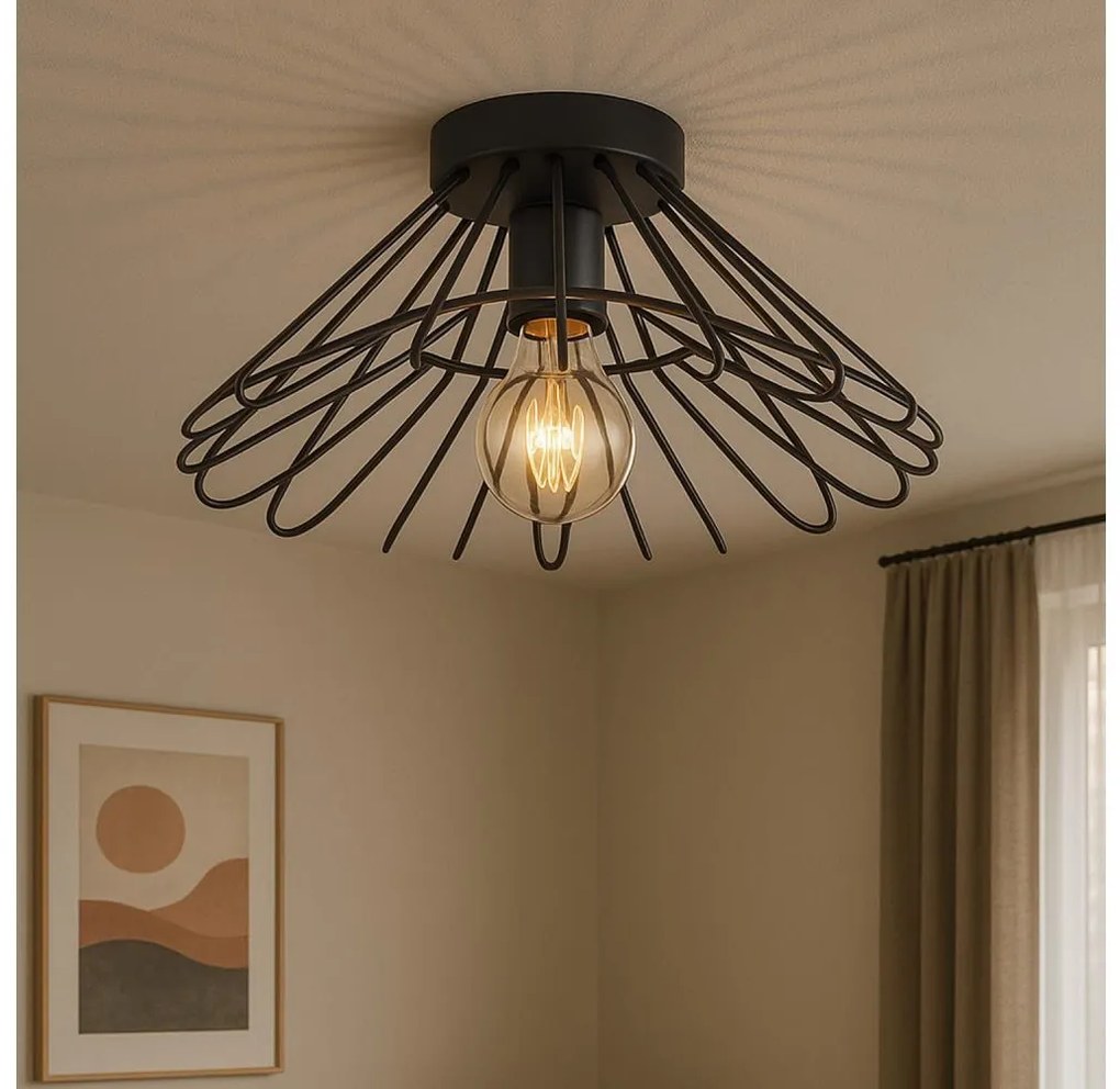 ONLI - Plafon DUCCIO 1xE27/22W/230V śr. 60 cm czarny