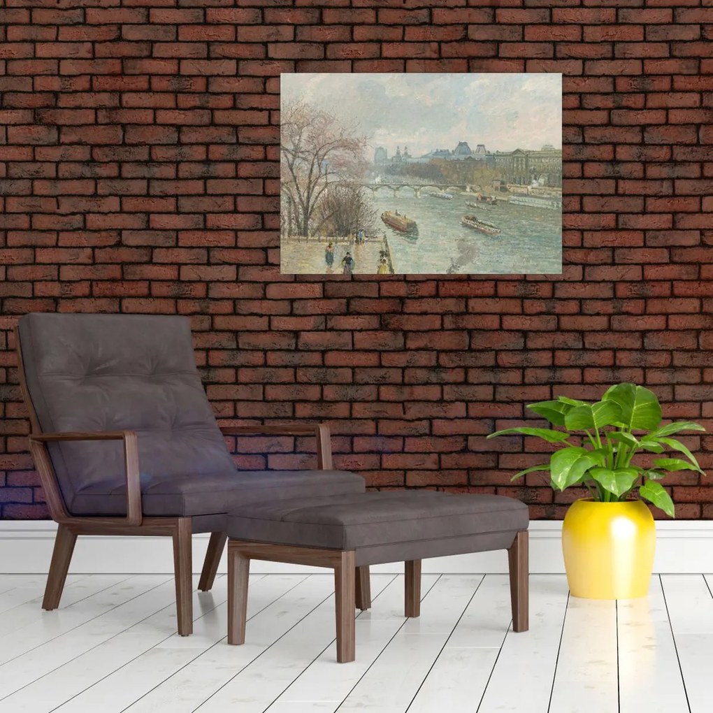 Obraz - Camille Pissarro, The Louvre, Afternoon, Rainy Weather, reprodukcje (70x50 cm)