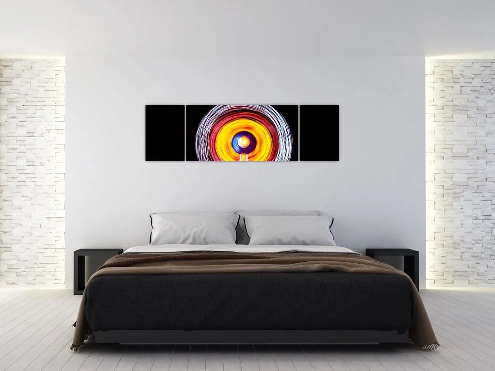 Obraz świateł w kręgu (170x50 cm)