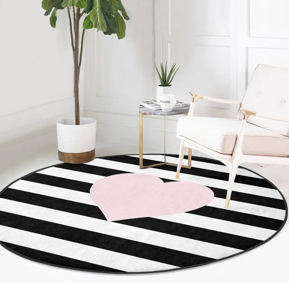 Czarno-biały dywan dziecięcy ø 100 cm Comfort – Mila Home
