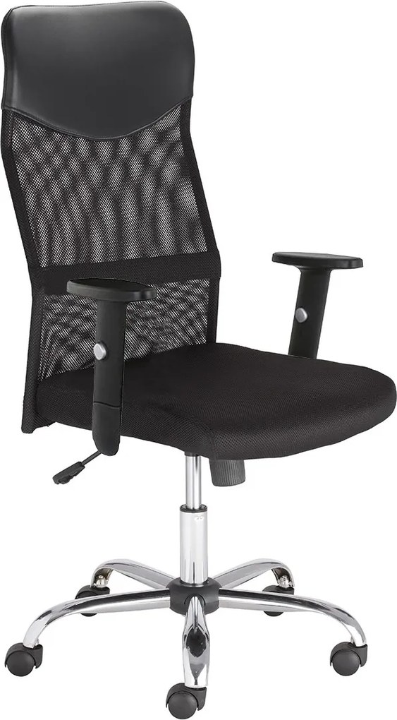 Czarne krzesło biurowe z regulowanymi podłokietnikami Oxford R