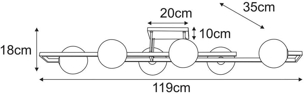Szeroka lampa sufitowa czarno-beżowa F9-S55