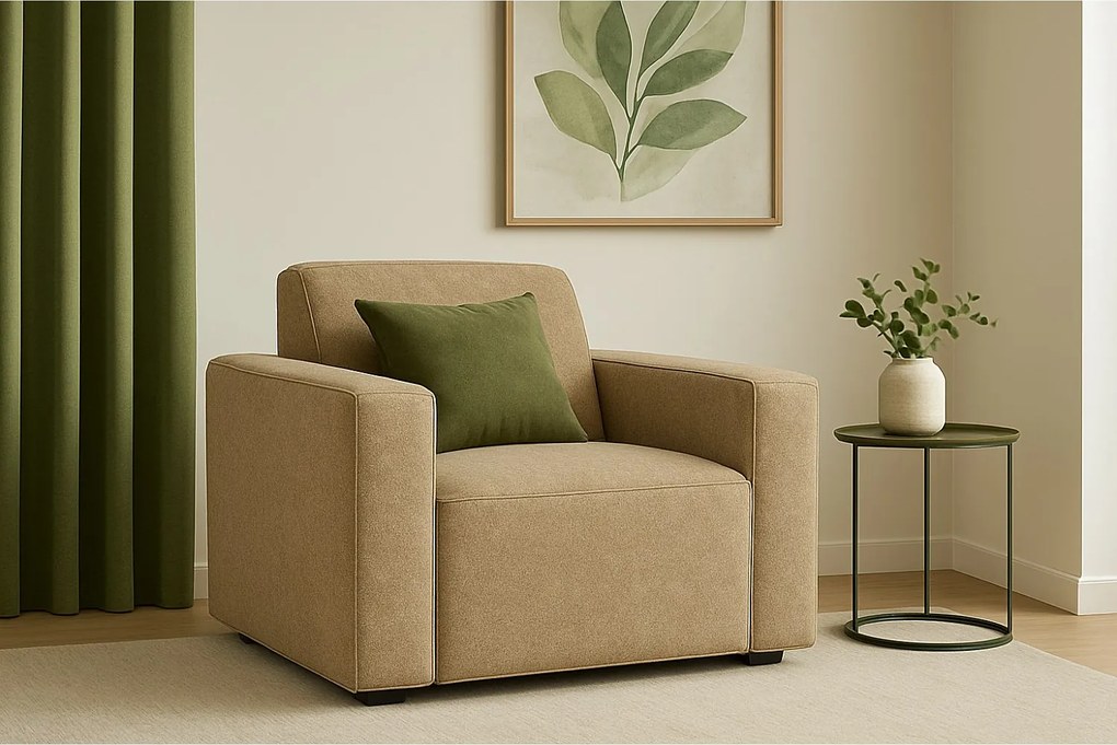 Fotel modułowy Cursal – 124 x 102 x 70 cm,jasny brąz Raven 34, nowoczesny design